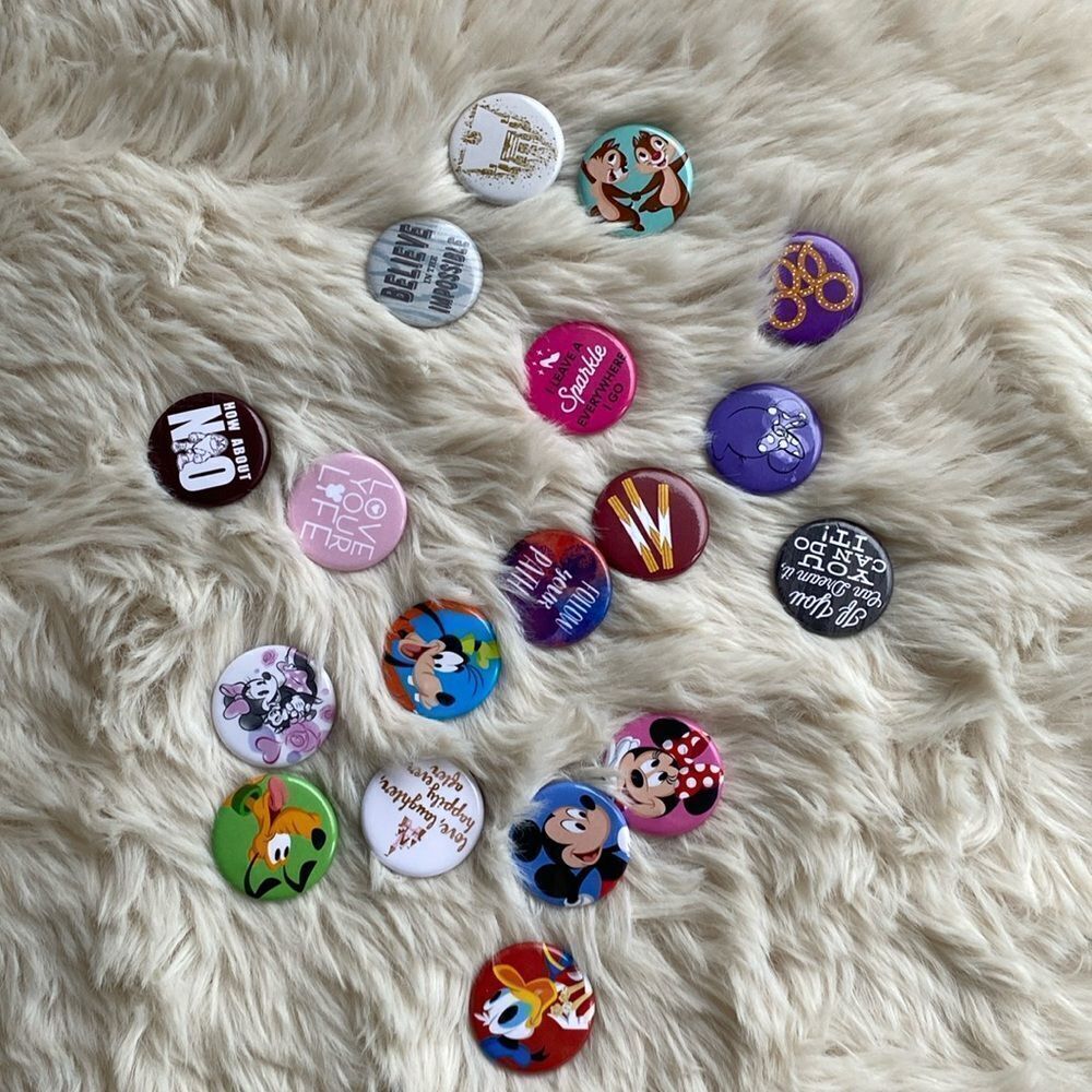 Disney Themed Metal Buttons Lot